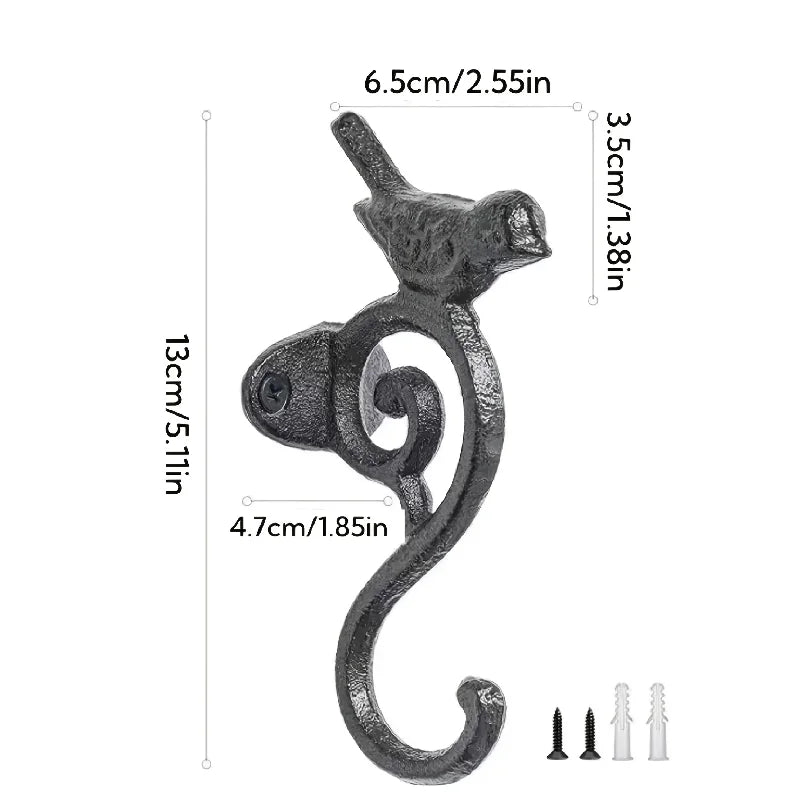 Patère Murale Fonte Oiseau – Porte-Manteau Vintage Entrée et Jardin