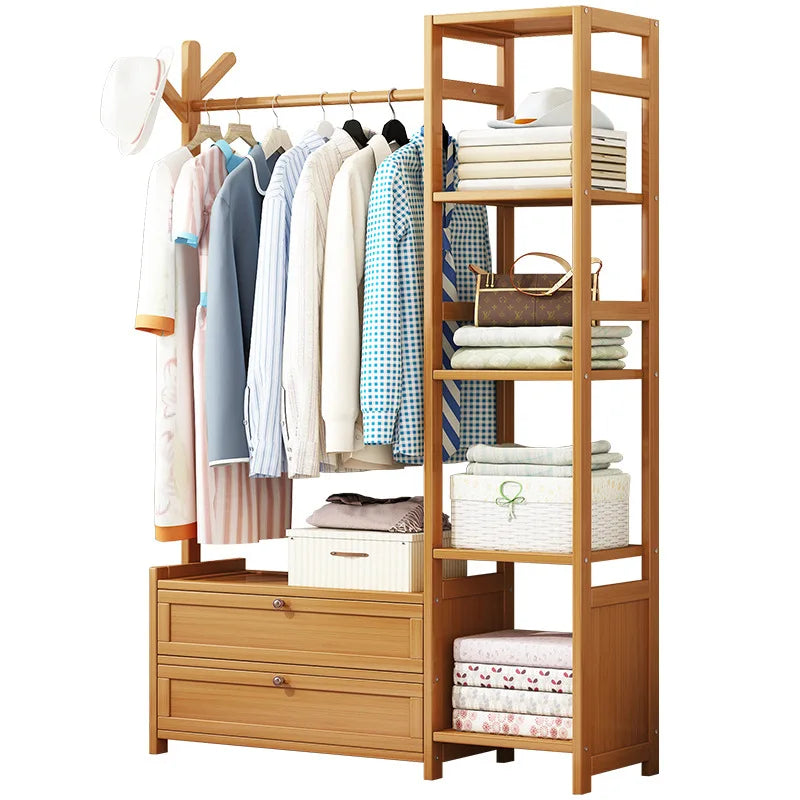 Porte-Manteau sur Pied Bois Penderie – Dressing Ouvert Chambre