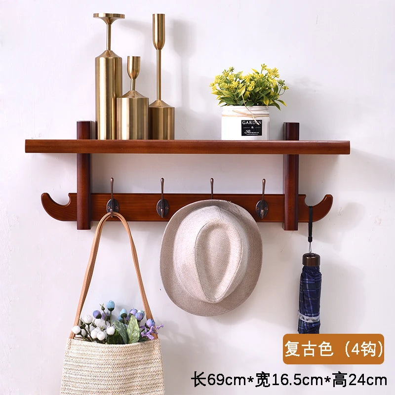 Wooden Wall Coat Rack with Shelf – clever entryway storage