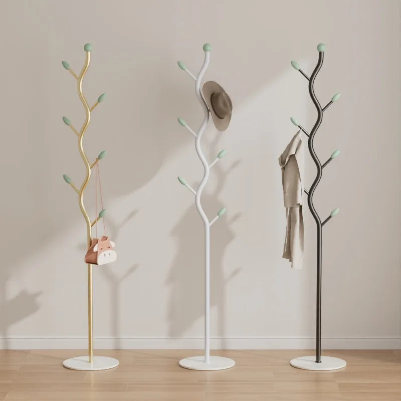 Porte-Manteau sur Pied Métal Design Arbre – 8 Crochets pour l'Entrée