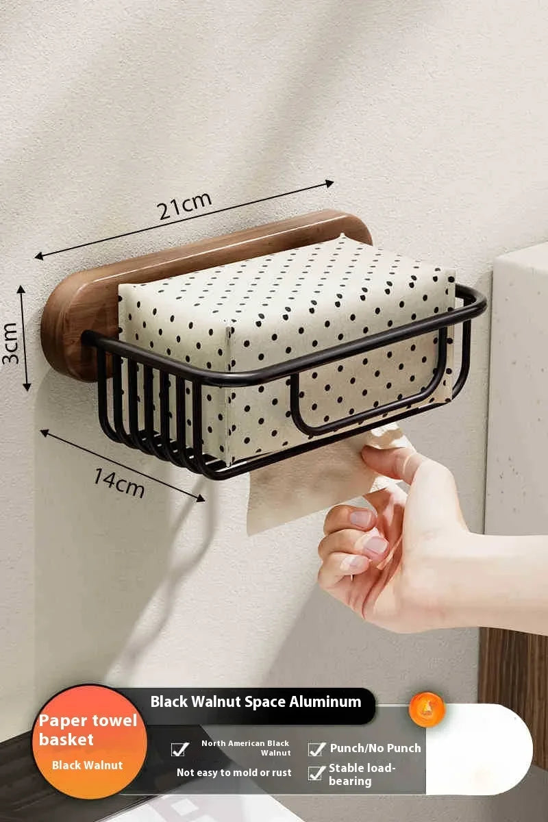 Porte-Manteau Mural Bois Noyer & Inox Design – Salle de Bain