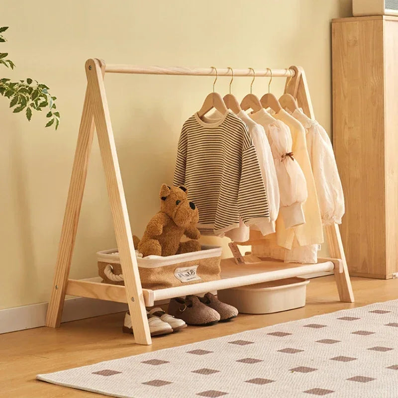 Porte-Manteau Enfant Bois Pliable – Rangement Chambre Montessori