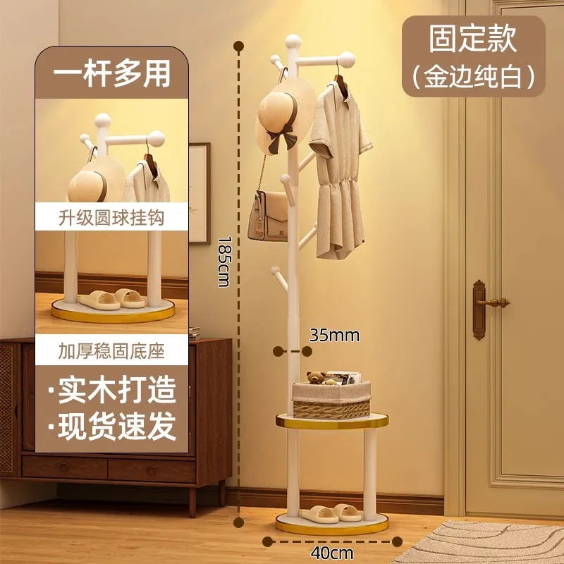 Porte-Manteau sur Pied Bois à Roulettes – Rangement Chambre et Entrée