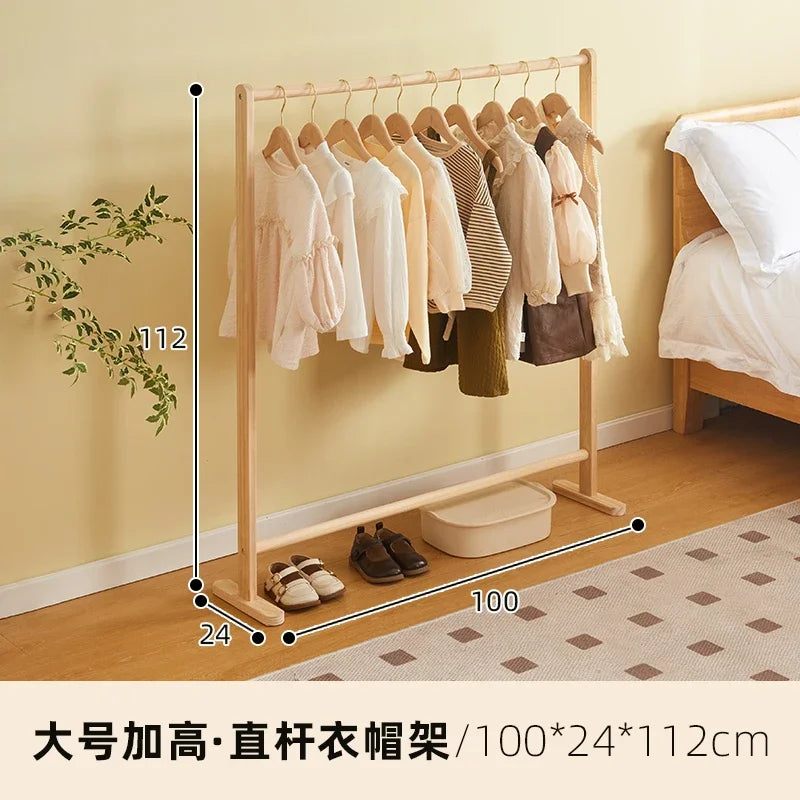 Porte-Manteau Enfant sur Pied Bois Pliable – 3 Tailles au Choix