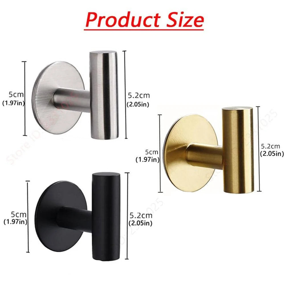 Adhesive Metal Wall Hook – coat and towel, no drilling