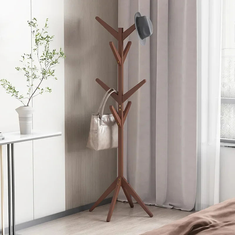 Porte-Manteau sur Pied Bois Arbre 8 Crochets – Gain de Place Entrée