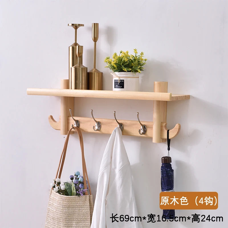 Wooden Wall Coat Rack with Shelf – clever entryway storage