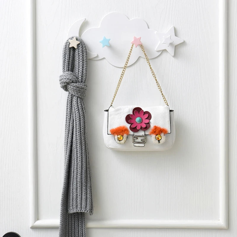 Kids' Wall Coat Rack No Drilling – 4-Hook Cloud Coat Rack
