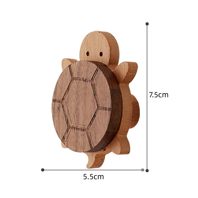 Porte-Manteau Mural Tortue Bois – patère déco enfant sans percer