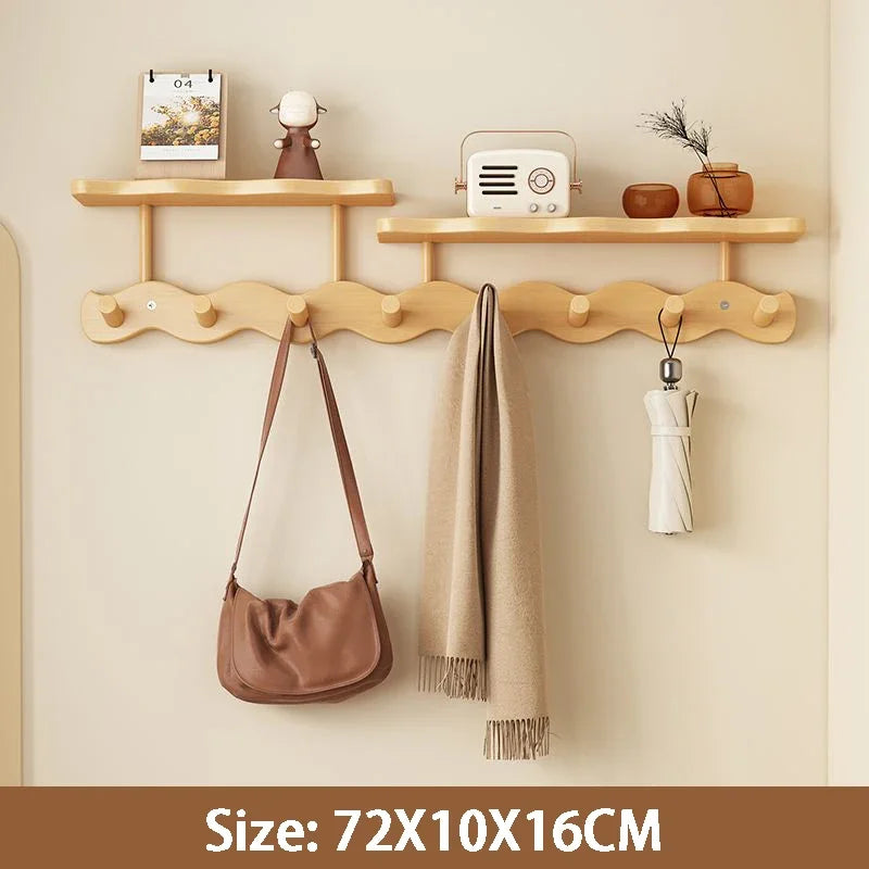 Porte-Manteau Mural Bambou et Étagère – 4, 6 ou 8 Crochets Entrée