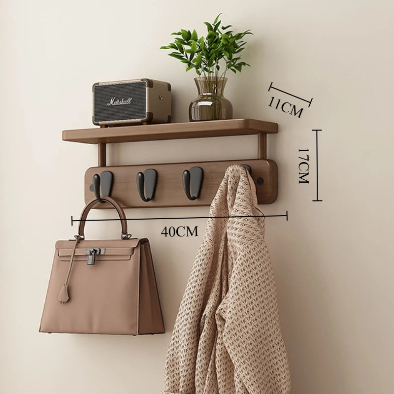 Porte-Manteau Mural Bambou avec Étagère – Entrée Moderne Organisée